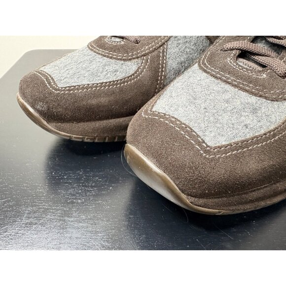 $620 Santoni Suede Leather & Wool Womens Sneakers 5.5 5 1/2 - Picture 3 of 8